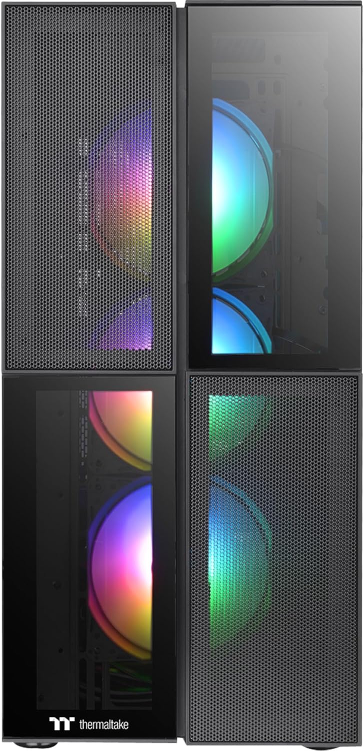 Thermaltake Versa T26 ARGB Black Mid-Tower-ATX-PC-Gehäuse Gehärtetes 4mm Glasseitenteil ATX Schwarz,