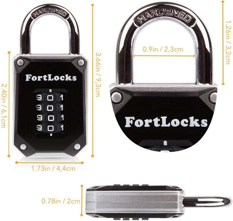 2er-pack Fortlocks Schlösser Für Fitnessstudio-schliessfächer - 4-stellig Robust Wetterfest Gehärtet