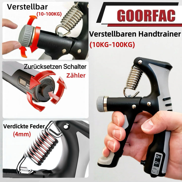 Handtrainer Fingertrainer 2er Set Griffkraft trainer,Einstellbarer Widerstand Fingertrainer(10-100kg