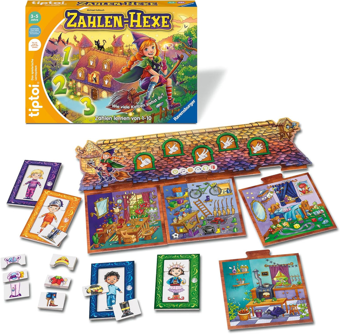 Ravensburger tiptoi Spiel 00132 Zahlen-Hexe, Zählen Lernen von 1-10 für Kinder ab 3 Jahren