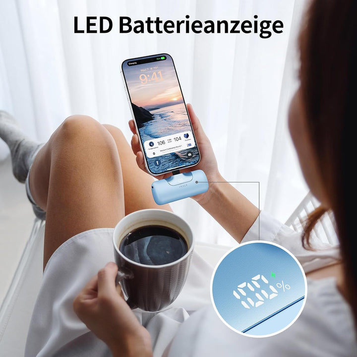 iWALK Powerbank 5500mAh Mini USB C Power Bank 22.5W Fast Charging Powerbank Klein Leicht Kompakte Ex