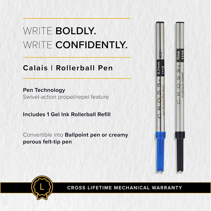 Cross Calais Rollerball (inkl. Geschenkbox) in Mitternachtsblau, 1 Stück (1er Pack) Mitternachtsblau