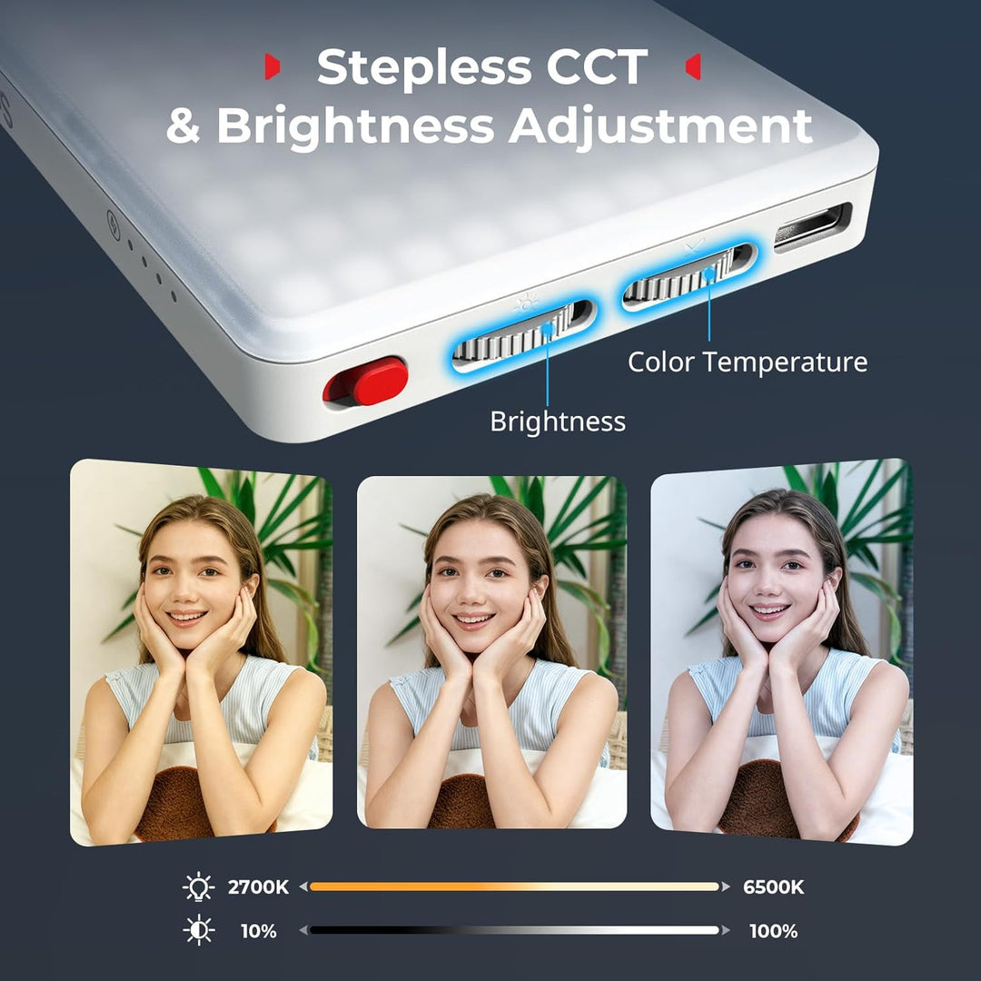 SMALLRIG M3 Magnetisches Selfie-Telefon-LED-Videolicht mit Clip, 120 LEDs 2000mAh Wiederaufladbar, 2