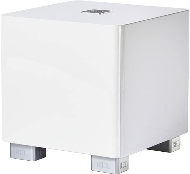REL Acoustics T/5x Subwoofer, 20.3 cm Down-Firing Driver, Arrow Wireless Port High Gloss White