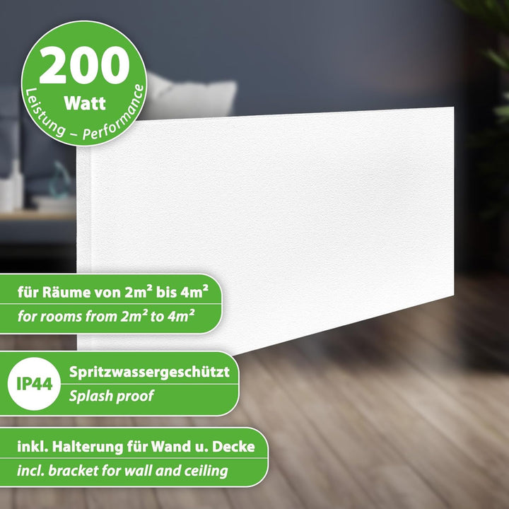 200W 75x32cm elektro Zentralheizung Strahlungsheizung elektrische Heizgeräte 200W - 75x32 cm, 200W -