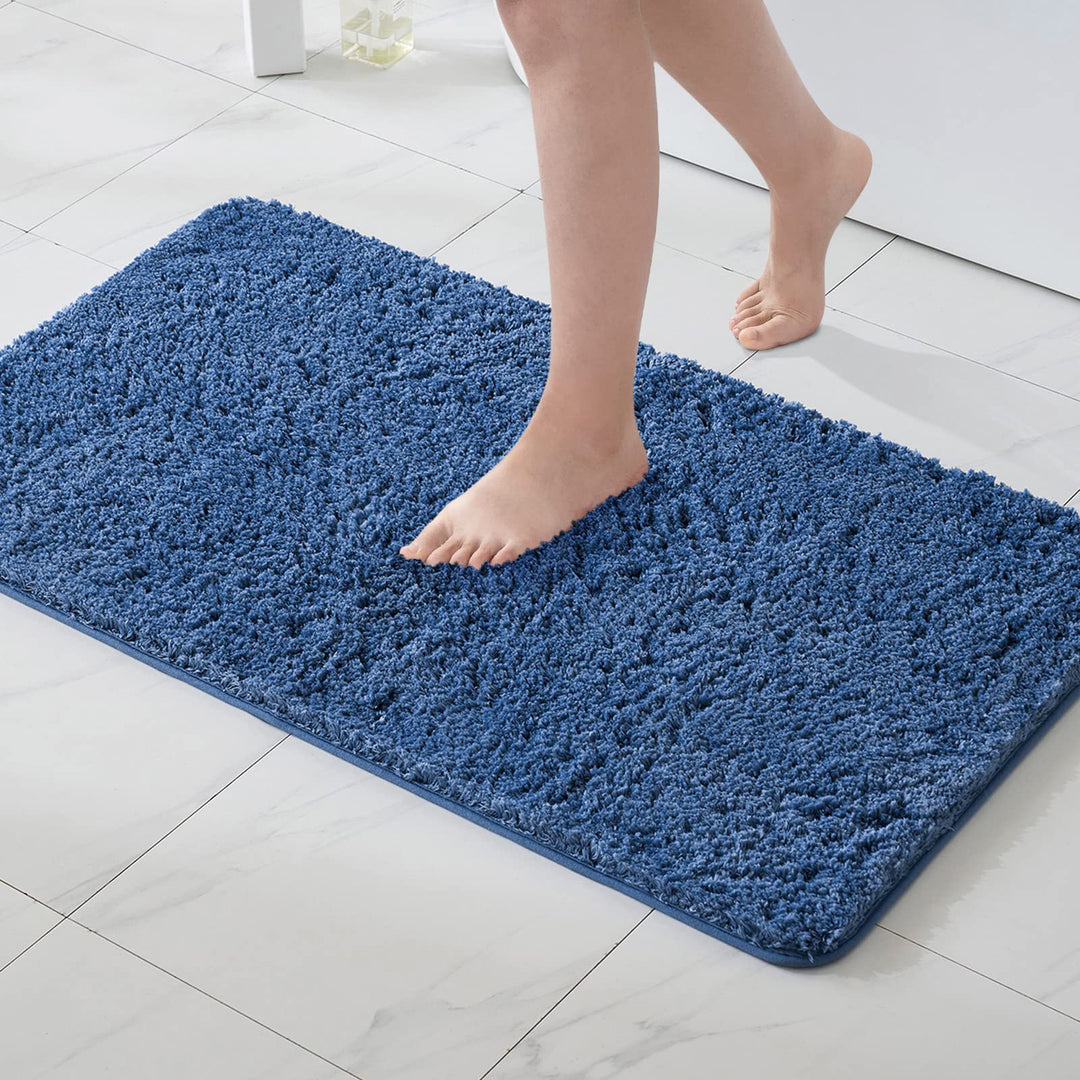 MIULEE Badematte Weiche Badteppich rutschfest Badvorleger Fussmatte Badzimmermatte Bettvorleger Flau