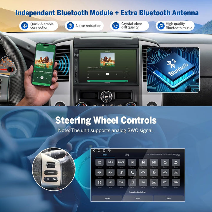 Eonon 7 Zoll Android 14 Doppel-Din-Autoradio 3+32GB GPS Navigationssystem CarPlay Android Auto Scree