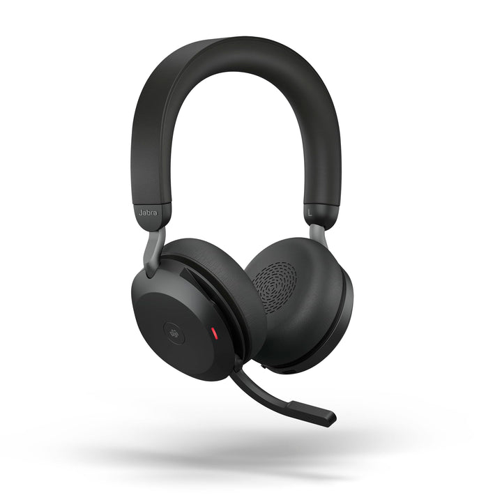 Jabra Evolve2 75 Wireless PC Headset mit Ladedock, 8-Mikro-Technologie - Dual-Foam-Stereo-Kopfhörer