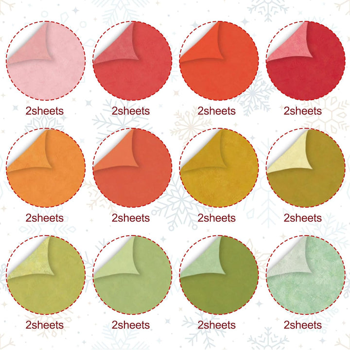 Scrapbook Papier Weihnachten Bastelpapier, 24 Blatt Doppelseitiges Winter Motivpapier, Buntes Dekopa