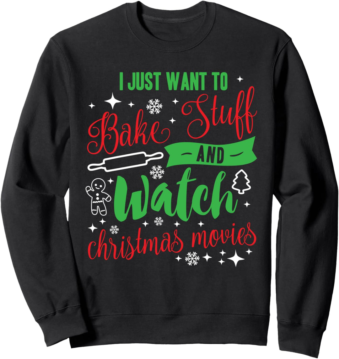 Backen und Weihnachtsfilme Christmas Movies Plätzchen Kekse Sweatshirt