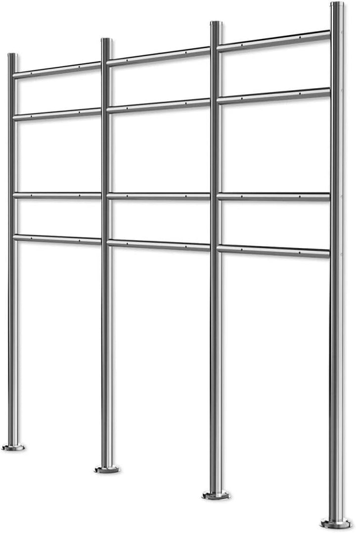 Metzler Briefkasten Ständer aus Edelstahl 6-Fach horizontal - Briefkastenständer für 6 Briefkästen,