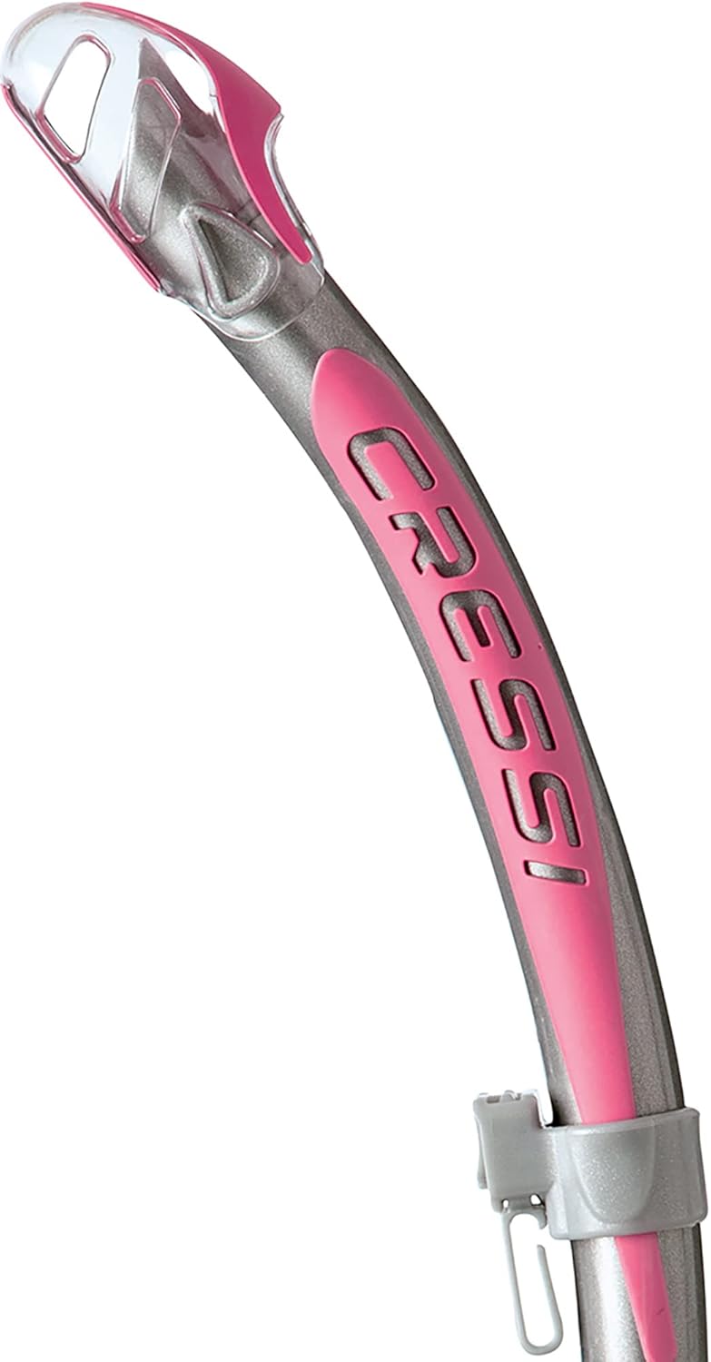 Cressi Unisex-Adult Corfu Snorkel Schnorchel Einheitsgrösse Transparent/Silber/Rosa, Einheitsgrösse