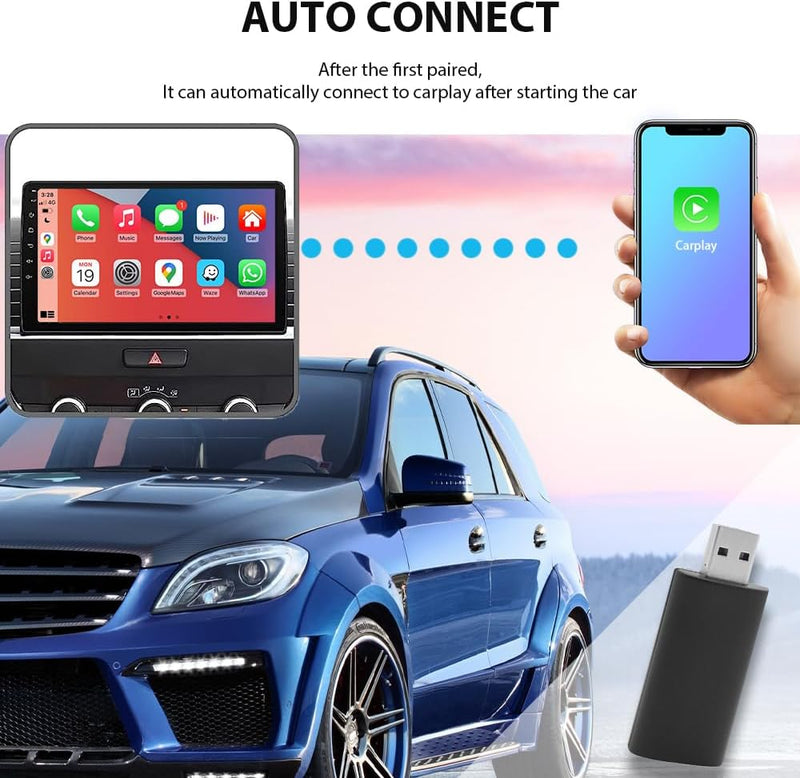 Sunweyer Plug-Play Wireless CarPlay Adapter Support Factory Wired CarPlay zu Wireless Caplay Dongle