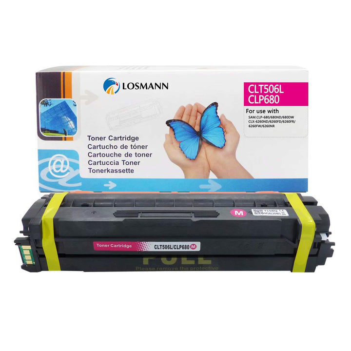 LOSMANN 1x Magenta Toner Kompatibel für Samsung CLT-506L CLT-M506L M506 für Samsung CLP-680 CLP-680D
