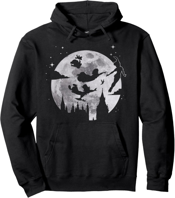 Disney Peter Pan Flying By The Moon Silhouette Pullover Hoodie
