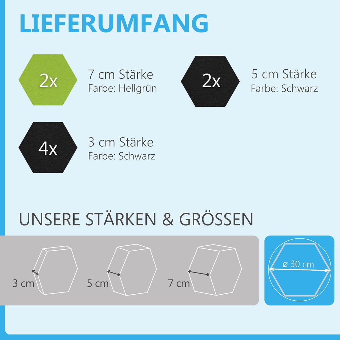 platino24 Schallabsorber COLORE aus Basotec G+ I Akustikpaneele mit Akustikfilz I 3D Wand-Paneele mi