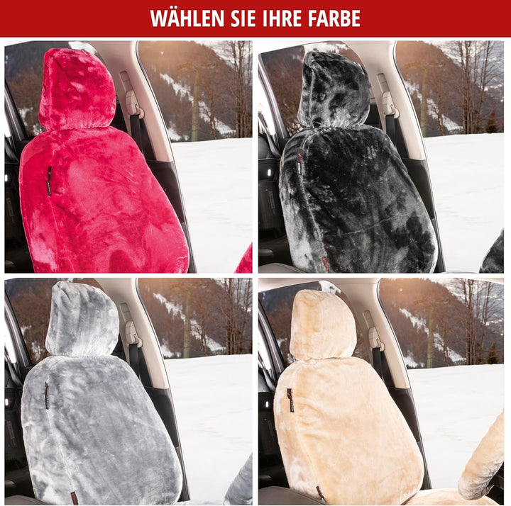 Walser Autositzbezug Teddy, Sitzbezug Kunstfell, Auto-Schonbezug in Lammfell-Optik, Flauschiger Plüs