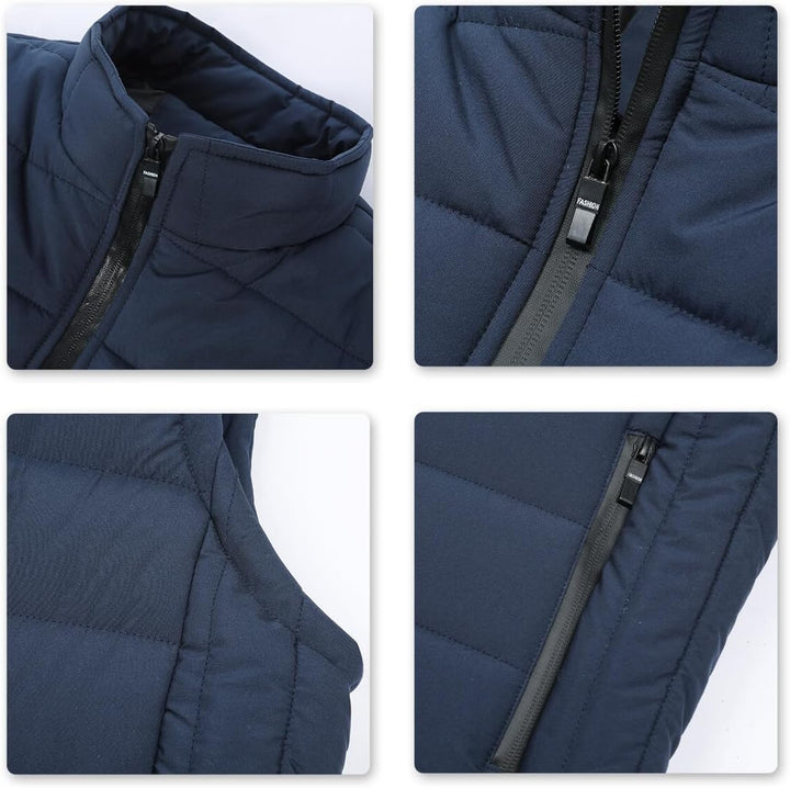 YOUTHUP Weste Herren Steppweste Winter Freizeit Wärme Ärmellose Sportweste Outdoor Stehkragen Winter