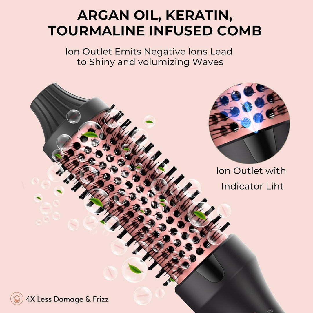 Thermal Brush Keratin Warmluftbürste Heat Brush 38Mm, Thermobürste Rundbürste, Hot Brush 120-200℃, D