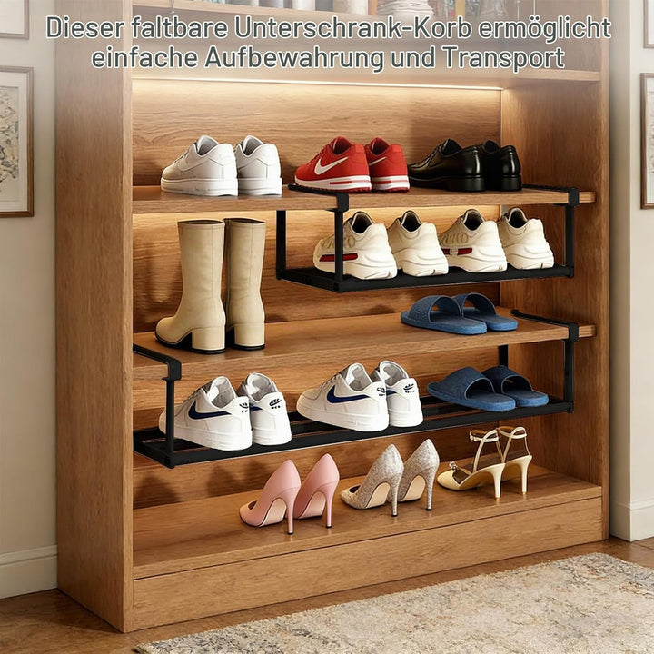 Ausziehbarer Schrank Organizer 40–70 cm, Hängender Schuhorganizer und Regalablage für Schrank, Küche