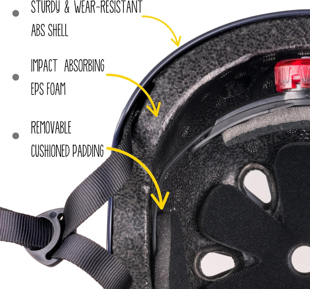 hornit Kinderhelm Fahrradhelm für Mädchen und Jungs Herren und Damen - Komplett einstellbar - LED Rü