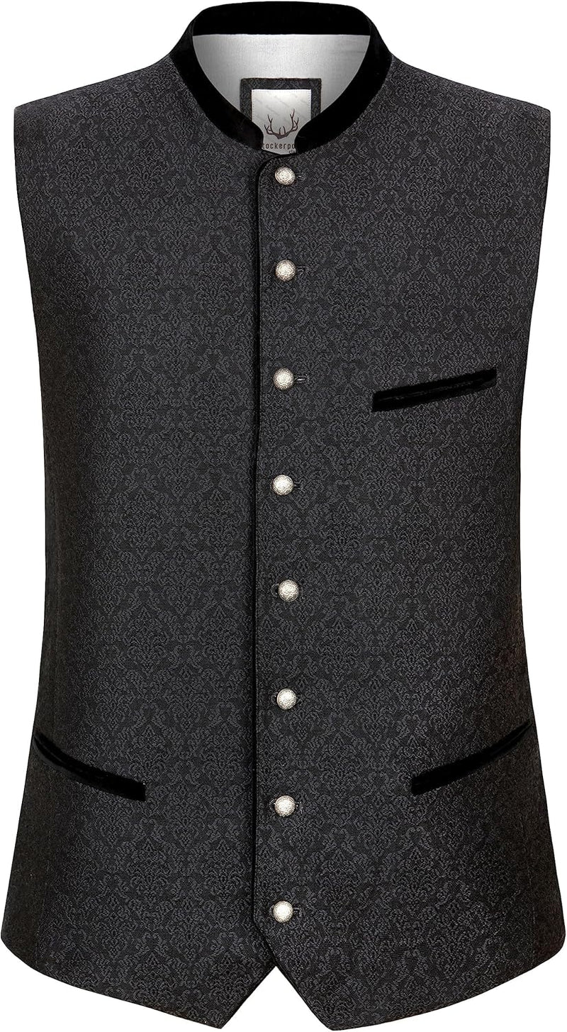 Stockerpoint Herren Weste Leono Trachtenweste 46 Schwarz, 46 Schwarz