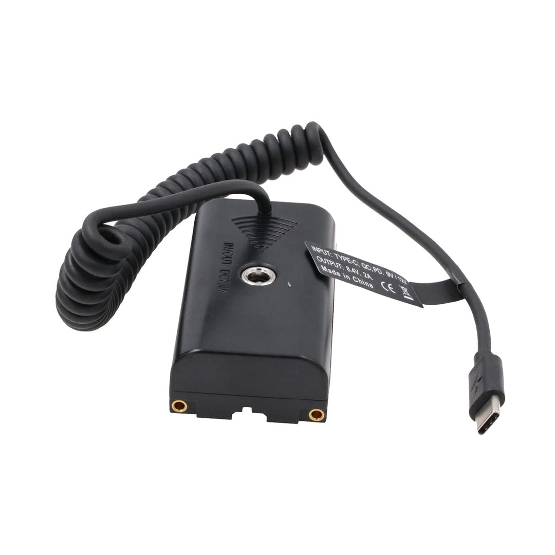SZRMCC NP F970 F550 Dummy-Akku mit Eingang 7,4 V 3 A auf Typ-C USB C PD Trigger Kabel für Atomos Sho