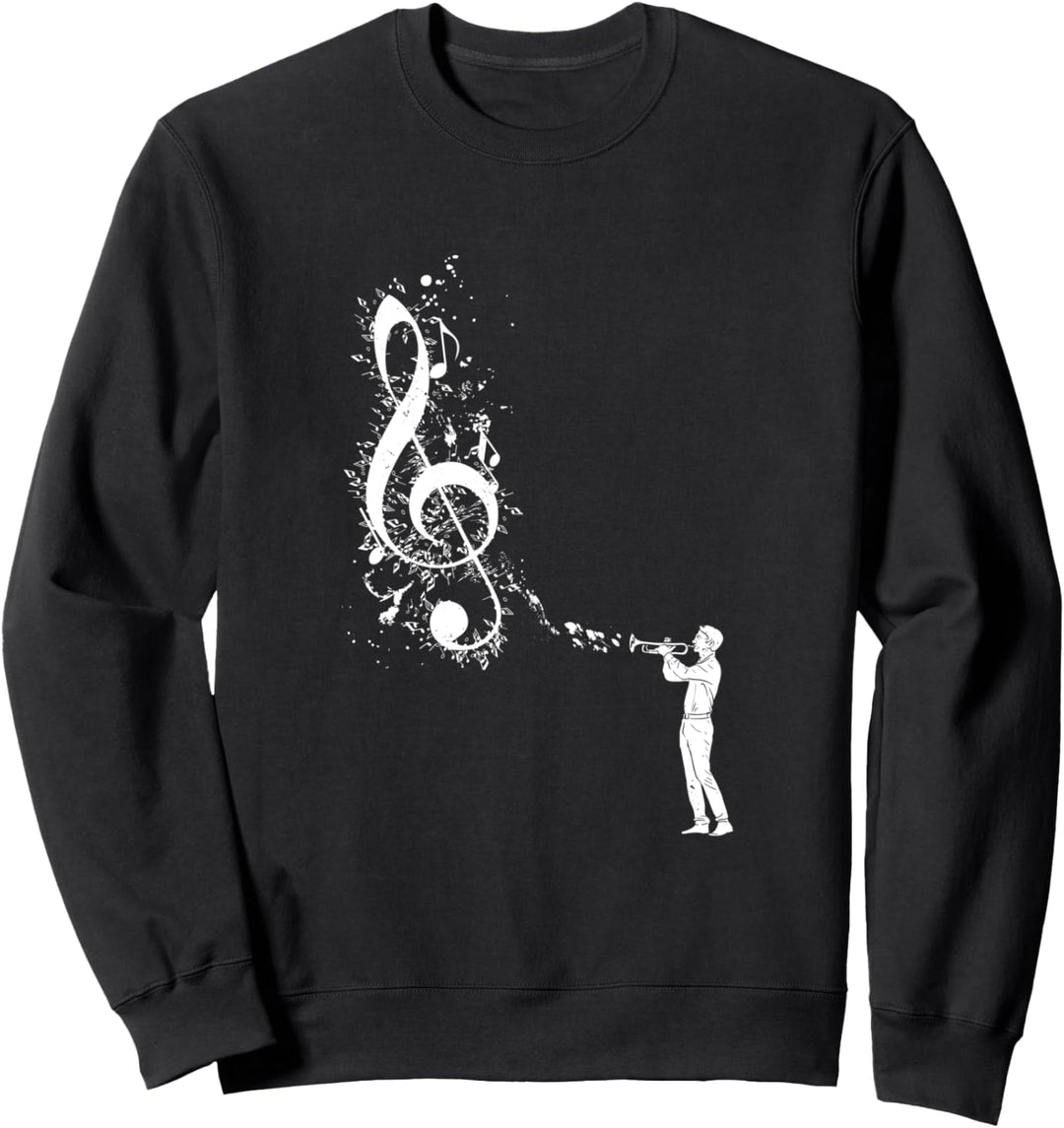 Trompetenspieler Musiknote Trompete Instrument Blasmusik Sweatshirt