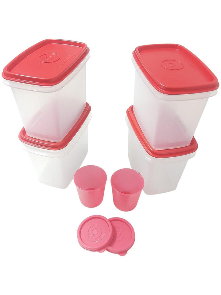 Tupperware 4 Stück Eidgenosse Eckig Eidgenossen Kompaktbehälter Vorrat Modular Kühlschrank System 0,