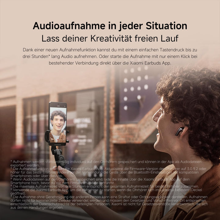 XIAOMI Buds 5 - In-Ear Kopfhörer mit 40dB Hybrid Active-Noise Cancelling, 39 Stunden Akkulaufzeit, D