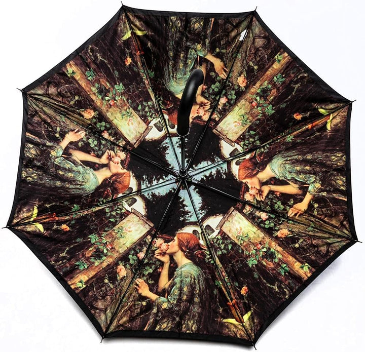 LUCKYWEATHER Regenschirm Stockschirm Damen Motiv Sweet Roses Auf-Automatik Double Layer I Stockregen