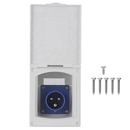 Dioche Wohnwagen Steckdose, 16A Stecker, 3 Polig RV Steckdose 220V-240V Wasserdichte Steckdose Exter