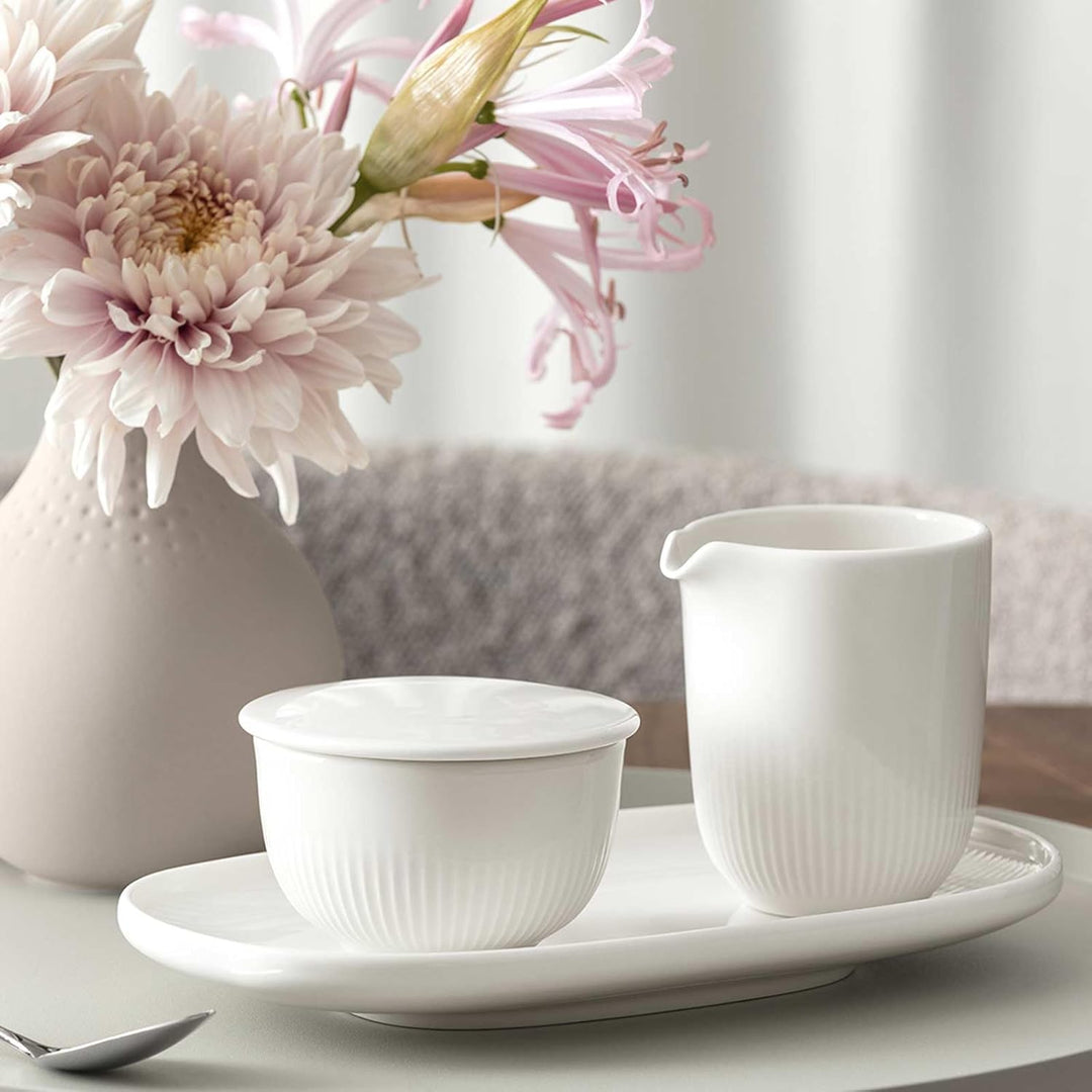 Villeroy & Boch Afina Milch- und Zucker-Set 2-teilig, Milchkännchen (170 ml) und Zuckerdose (90 ml),