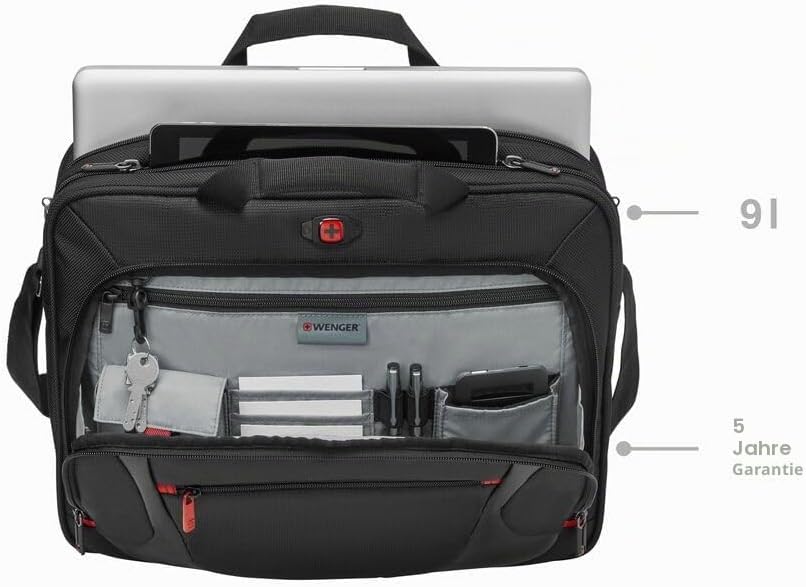WENGER Sensor Aktentasche, Laptop-Tasche zum Umhängen, Notebook bis 15 Zoll, 9 l, Damen Herren, Büro