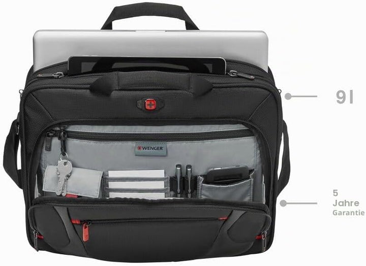 WENGER Sensor Aktentasche, Laptop-Tasche zum Umhängen, Notebook bis 15 Zoll, 9 l, Damen Herren, Büro