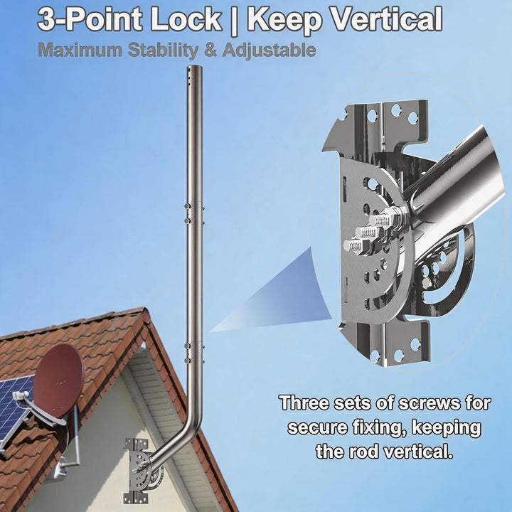 134 cm Schwerlast verstellbare Antennen-Wandhalterung –430 Edelstahl J-Pole Masthalterung für Starli