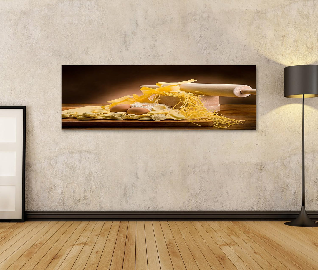 islandburner Bild auf Leinwand Traditionelle Italienische Hausgemachte Pasta Mit Zutaten Für Küche I