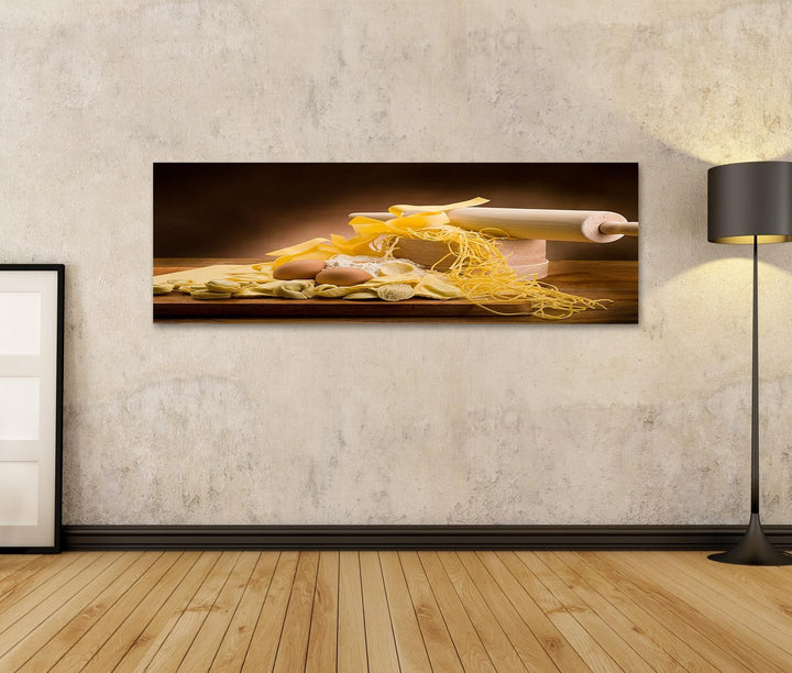 islandburner Bild auf Leinwand Traditionelle Italienische Hausgemachte Pasta Mit Zutaten Für Küche I