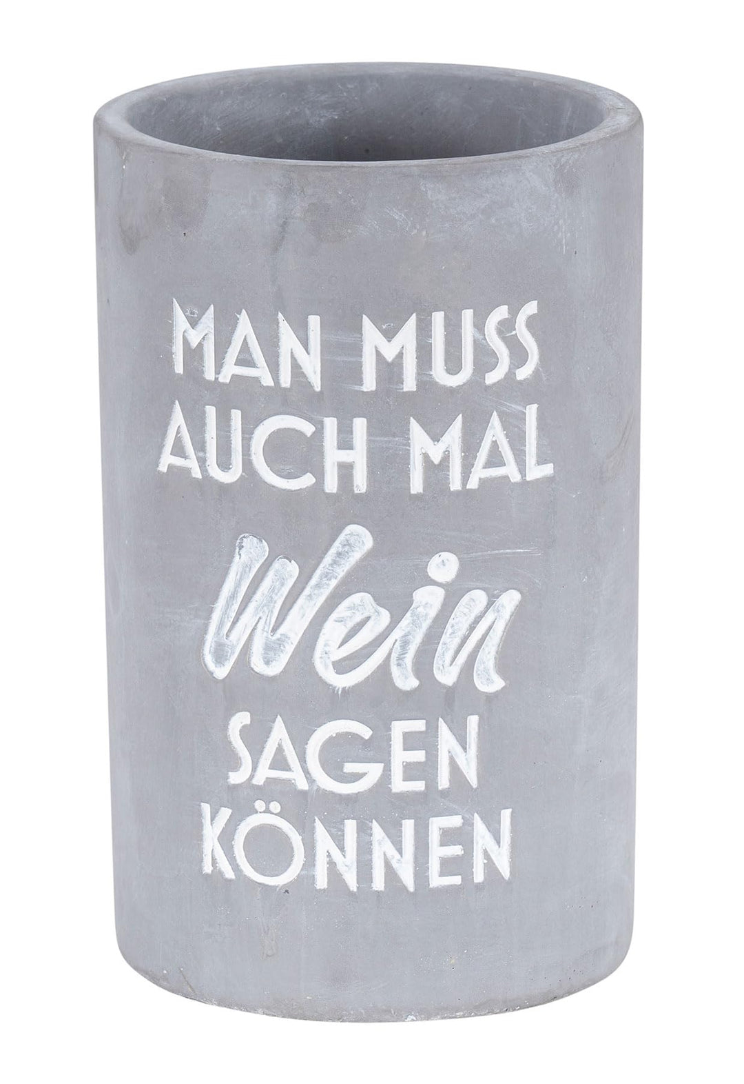 levandeo Weinkühler H21cm Beton Grau Flaschenkühler Spruch Wein Sektkühler Tischdeko Candlelight Din