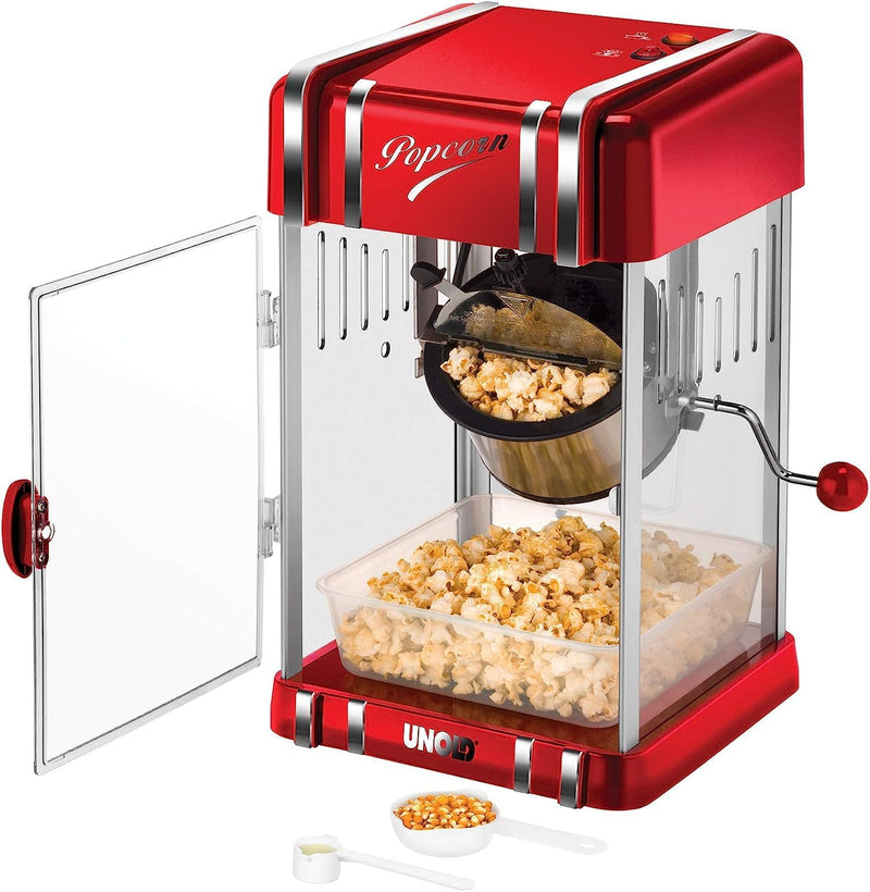 UNOLD 48535 POPCORNMAKER Retro, 300 W, Antihaftbeschichteter Edelstahl-Topf, Popcorn wie im Kino, In