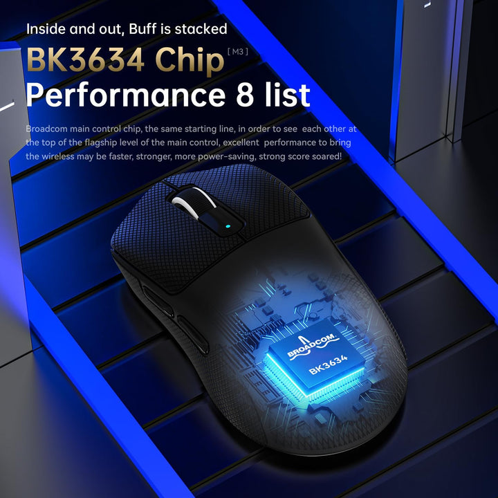 MAMBASNAKE M3 39g Superlight Mouse, PixArt PAW3395PRO Gaming Sensor, BT/2.4G Wireless/Wired Gaming M