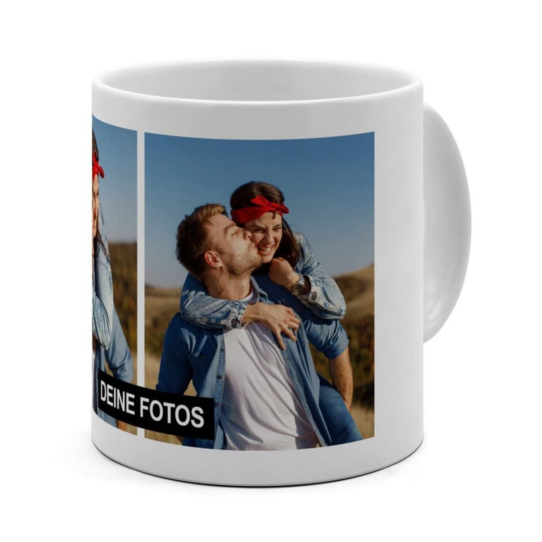XL Tasse 'Collage' - Personalisierte Fototasse mit eigenem Foto und Text - Grosse Tasse selbst gesta