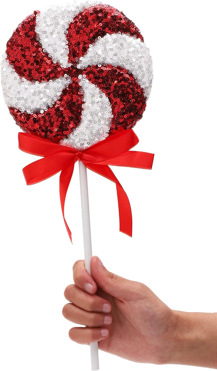 Christmas Concepts® Packung mit 2 36 cm riesigen glitzernden Pailletten-Lollipop Weihnachtsdekoratio