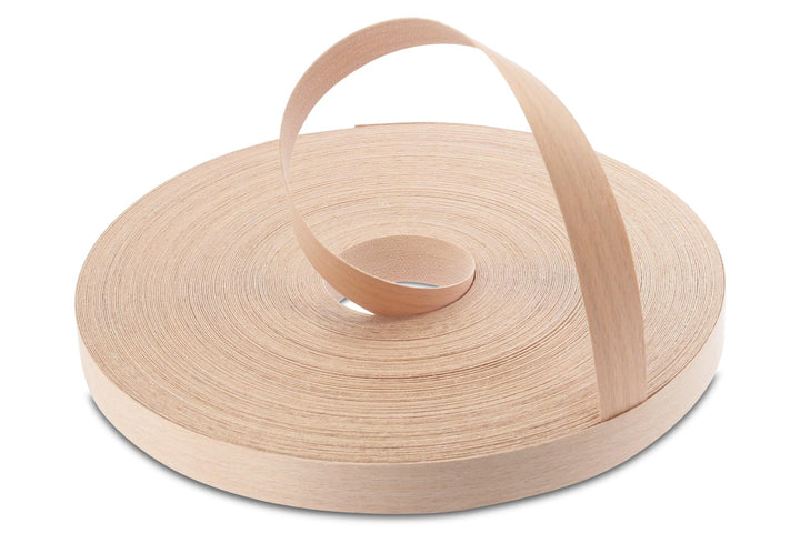 WoodPress® Kantenband aus echtem Buchenholz, 19 mm, 50 m, zum Aufbügeln, vorgeklebtes Kantenband für