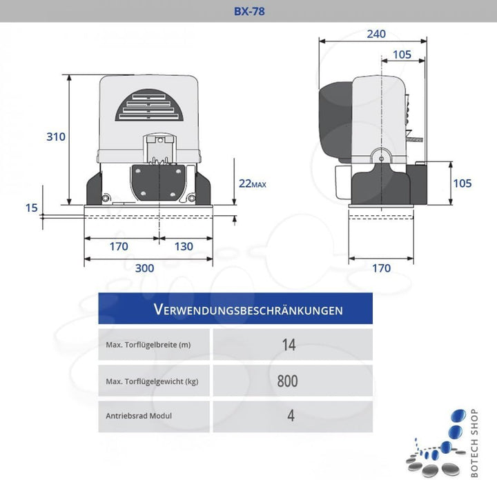 Schiebetorantrieb CAME BX 78 (Set S)