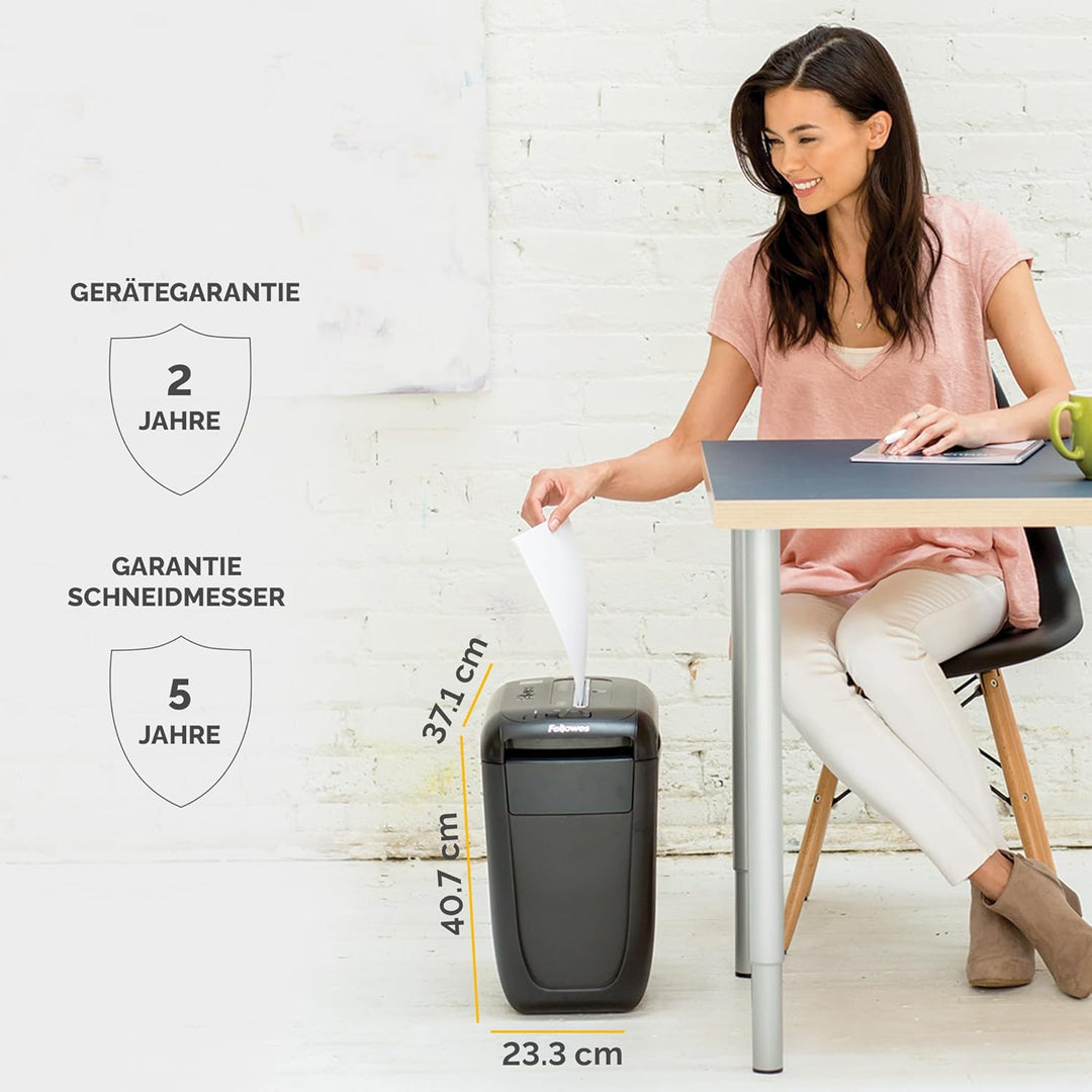 Fellowes Aktenvernichter Powershred 60Cs, Partikelschnitt (P-4), 10 Blatt, für Zuhause/Home Office,
