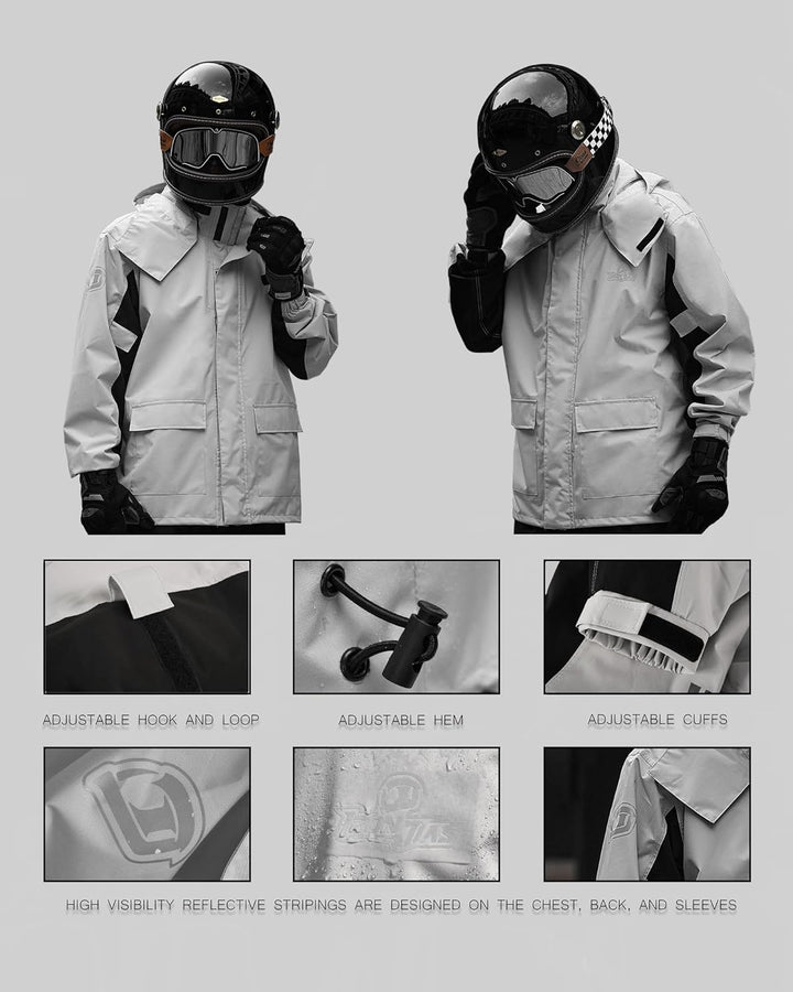 IRON JIA’S Regenanzug Herren Motorrad Regenjacke Wasserdichter Winddicht Atmungsaktiver Reflektieren