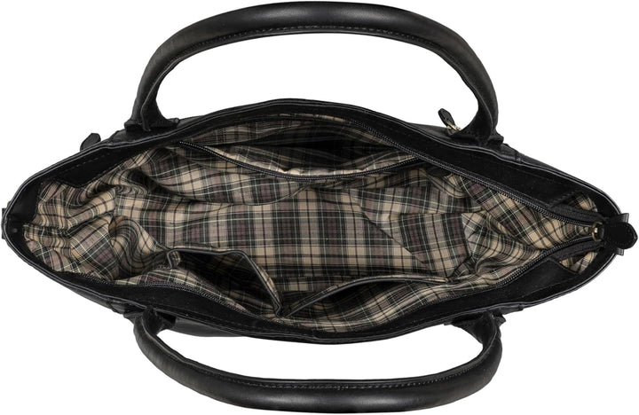 Benthill Damen Shopper Leder - Umhängetasche aus echtem Rindsleder - Handtasche mit Reissverschluss