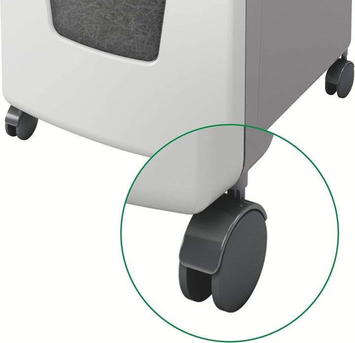 Leitz IQ Autofeed Office Partikelschnitt Aktenvernichter P4, 300 Blatt, 60l-Abfallbehälter, Weiss, 8