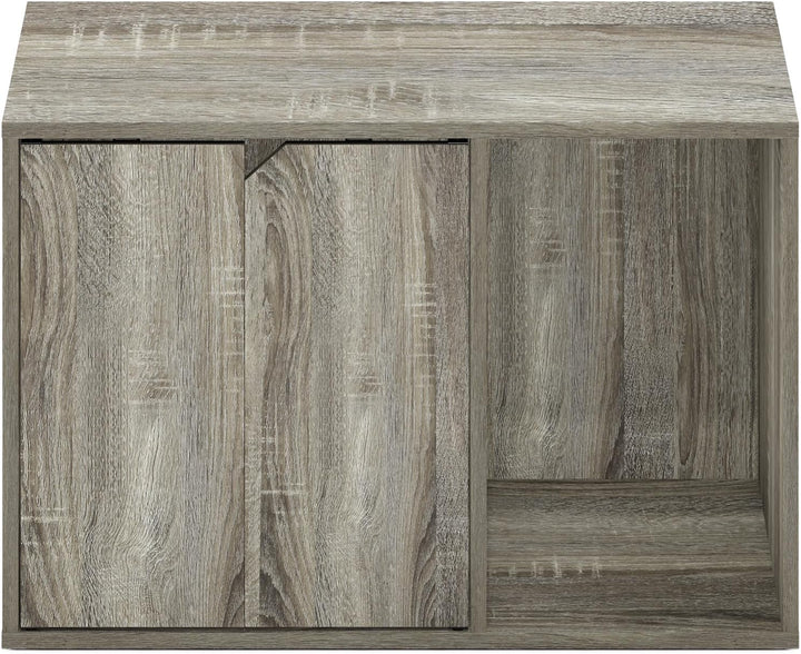 Furinno Peli Small Litter Box Enclosure, French Oak Grey French Oak Grey S, French Oak Grey S